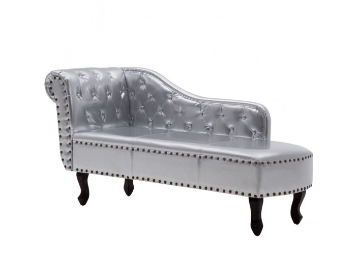 Диван „Честърфийлд“, сребрист -