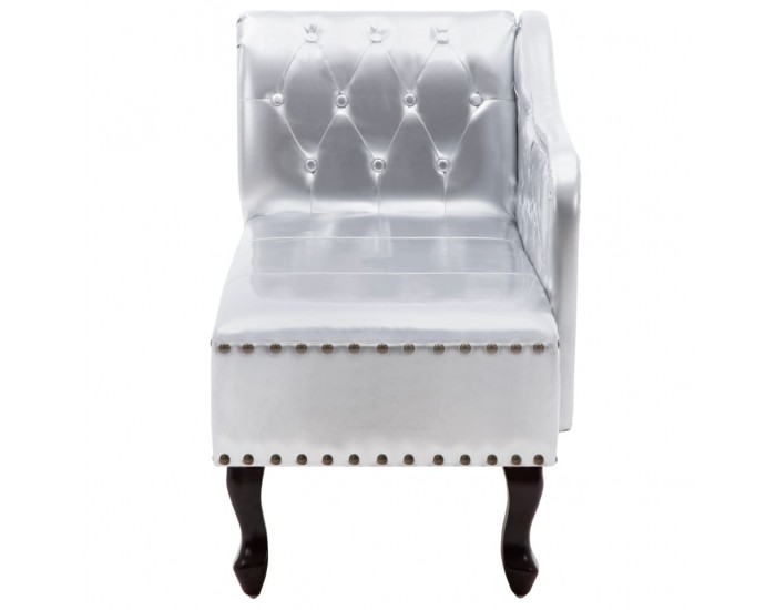 Диван „Честърфийлд“, сребрист -