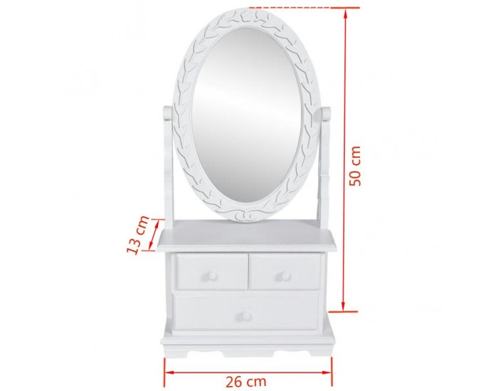 Sonata Тоалетка с регулируемо овално огледало, МДФ -