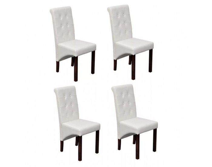 4 х трапезни стола, бели -