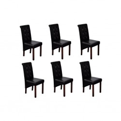 6 х трапезни стола, черни - Трапезни столове