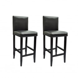 Sonata Бар столове, 2 броя, изкуствена кожа, черни - Бар столове