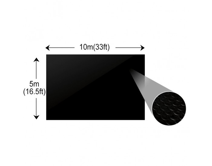 Покривало за басейн 10 x 5 м, черен полиетилен -