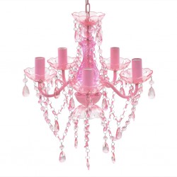 Розов кристален полилей за обикновени или LED крушки - Декорации