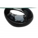 Sonata Маса за кафе с овален стъклен плот, силен гланц, черна -