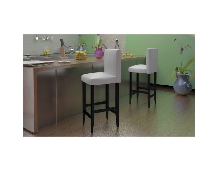 Sonata H Бар табуретки, 6 бр, бели, изкуствена кожа Sonata H Бар табуретки, 6 бр, бели, изкуствена кожа