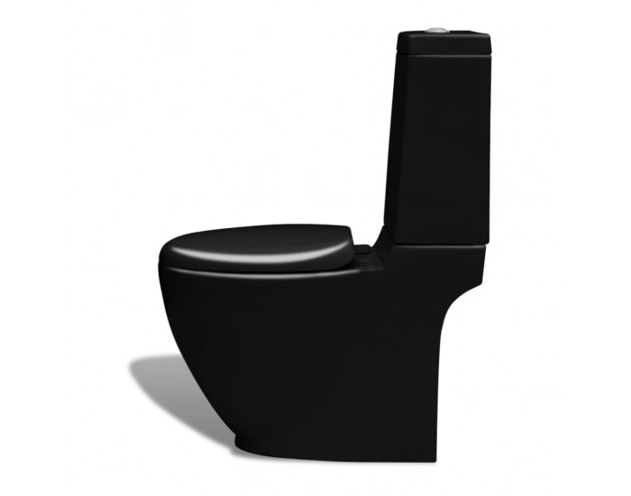 Тоалетна чиния, черна, с включено правоъгълно казанче -