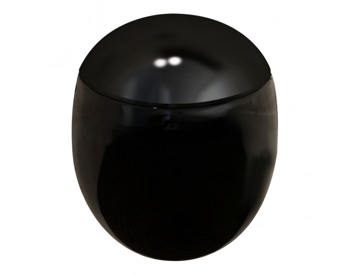 Окачена тоалетна чиния с яйцевидна форма, черна -