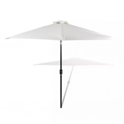 Чадър за слънце, 3м, пясъчно бял, стоманен прът - Сенници и Чадъри