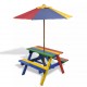 Sonata Детска пикник маса и пейки с чадър в четири цвята -