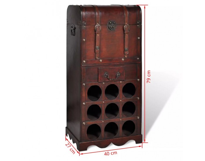 Sonata Дървен шкаф за вино със стойка за 9 бутилки -