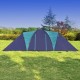 Полиестерна палатка за къмпинг за 9 човека, цвят тъмносин -