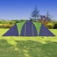 Полиестерна палатка за къмпинг за 9 човека, цвят синьо-зелен -