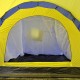 Палатка за къмпинг за 9 човека от полиестер, синьо и жълто -