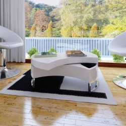 Модерна маса за кафе с променлива форма, цвят бял - Sonata H