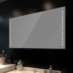 Стенно огледало за баня със LED светлини, 100 x 60 см (Д х В) - Шкафове за баня