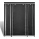 Sonata Текстилен гардероб с отделения и летви, 45 x 150 x176 см, черен -