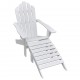 Sonata Градински стол с табуретка, дърво, бял -