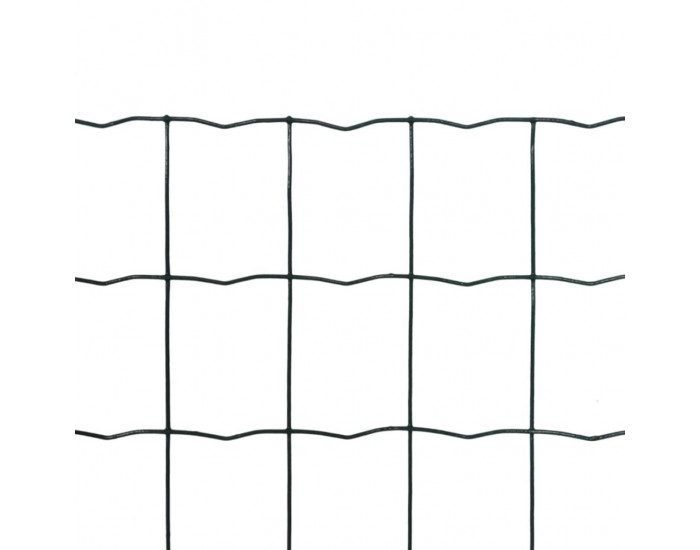 Оградна мрежа с PVC покритие, 10 х 10 см размер на дупките, 25 х 1.2 м -