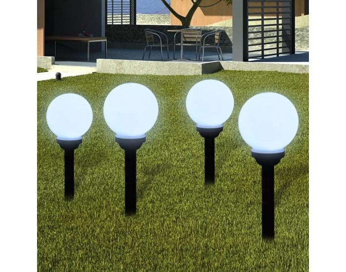 Соларни LED лампи - сфери за градината, 15 см. – 4 бр. -