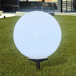 Градинска соларна LED лампа с клин за забиване, сфера, 50 см, 1 бр. - Осветителни тела