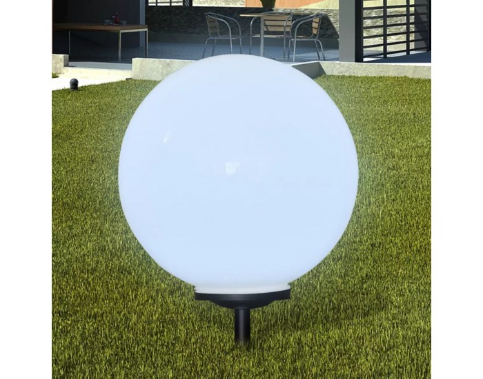 Градинска соларна LED лампа с клин за забиване, сфера, 50 см, 1 бр. -