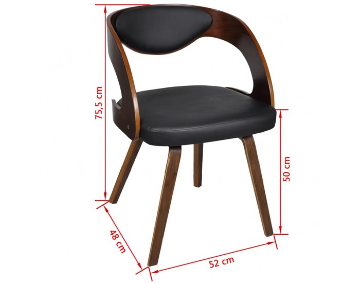 Sonata Трапезни столове, 2 бр, дървена рамка, кафяви, изкуствена кожа -