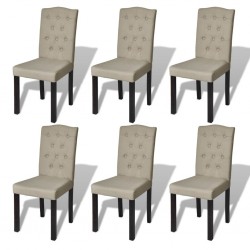 Sonata Трапезни столове, 6 броя, текстил, бежови - Трапезни столове