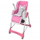 Sonata Бебешки стол за хранене, розов, регулируема височина -