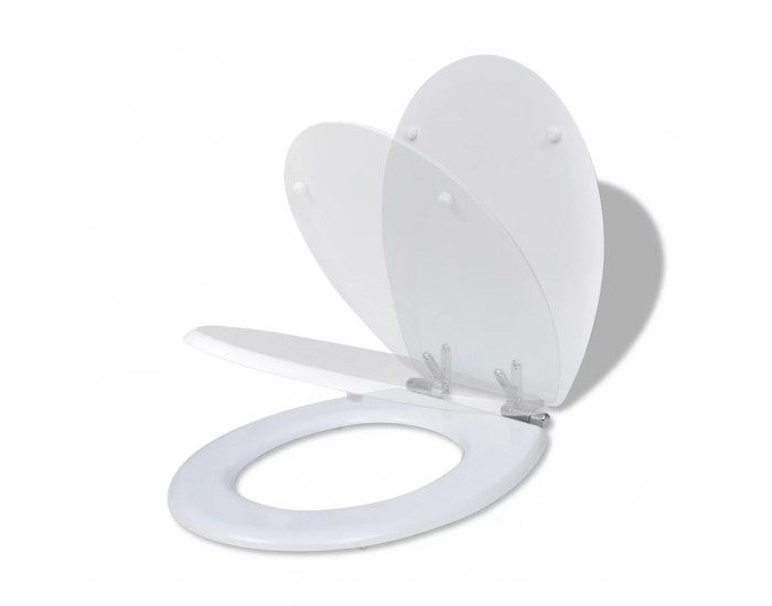 Sonata Тоалетна седалка МДФ капак с плавно затваряне изчистена бяла -