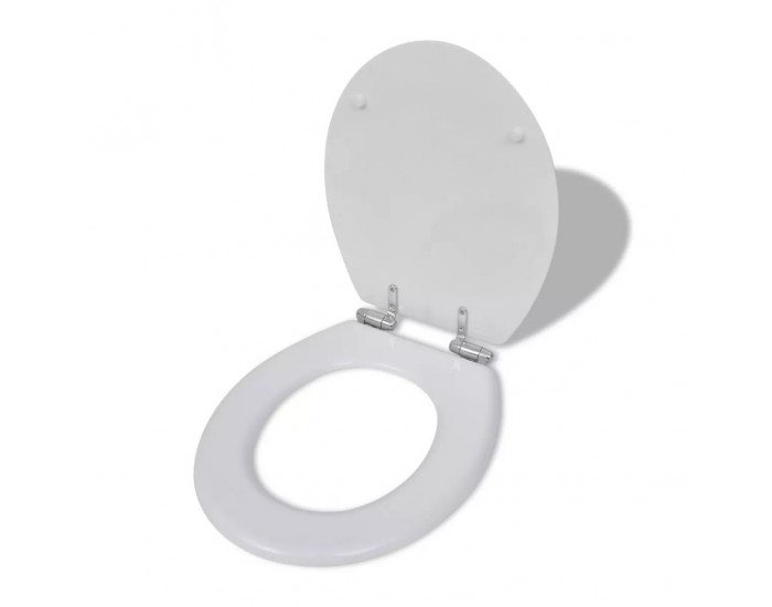 Sonata Тоалетна седалка МДФ капак с плавно затваряне изчистена бяла -