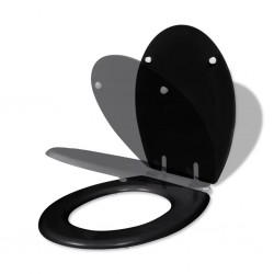 Sonata Тоалетна седалка МДФ капак с плавно затваряне изчистена черна - Продукти за баня и WC