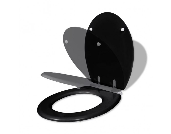 Sonata Тоалетна седалка МДФ капак с плавно затваряне изчистена черна -