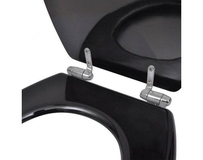 Sonata Тоалетна седалка МДФ капак с плавно затваряне изчистена черна -