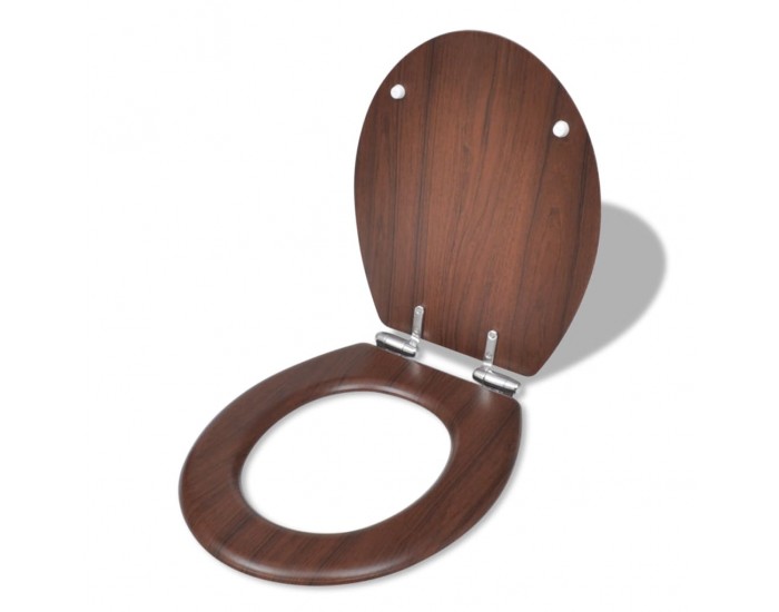 Sonata Тоалетна седалка МДФ капак с плавно затваряне изчистена кафява -