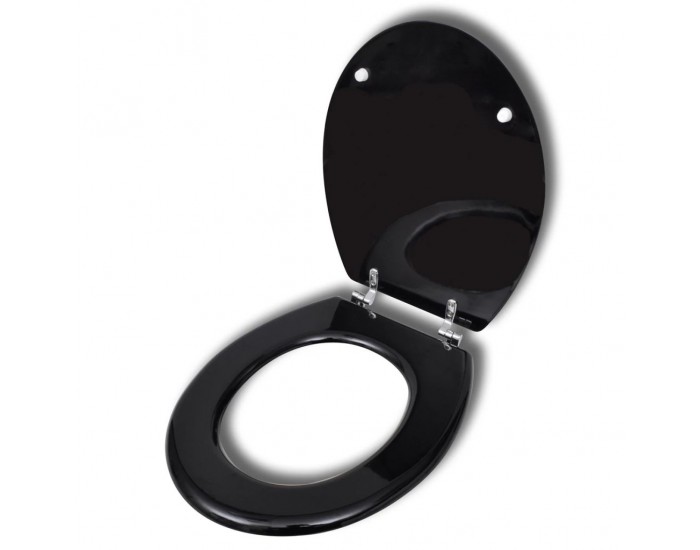 Sonata Тоалетна седалка МДФ капак нормално затваряне изчистена черна -