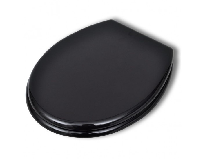 Sonata Тоалетна седалка МДФ капак нормално затваряне изчистена черна -