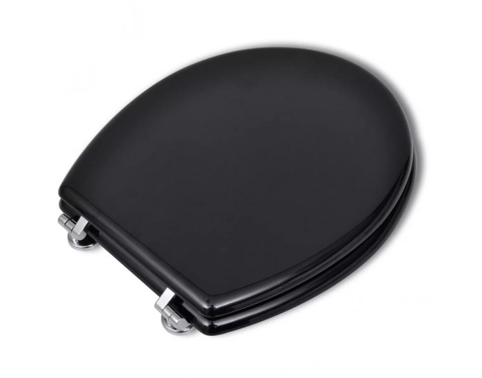 Sonata Тоалетна седалка МДФ капак нормално затваряне изчистена черна -