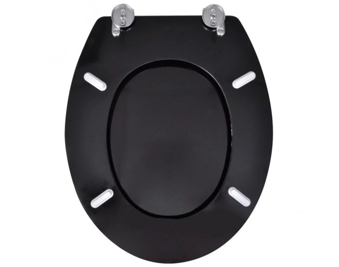 Sonata Тоалетна седалка МДФ капак нормално затваряне изчистена черна -