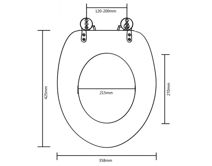 Sonata Тоалетна седалка МДФ капак нормално затваряне изчистена черна -