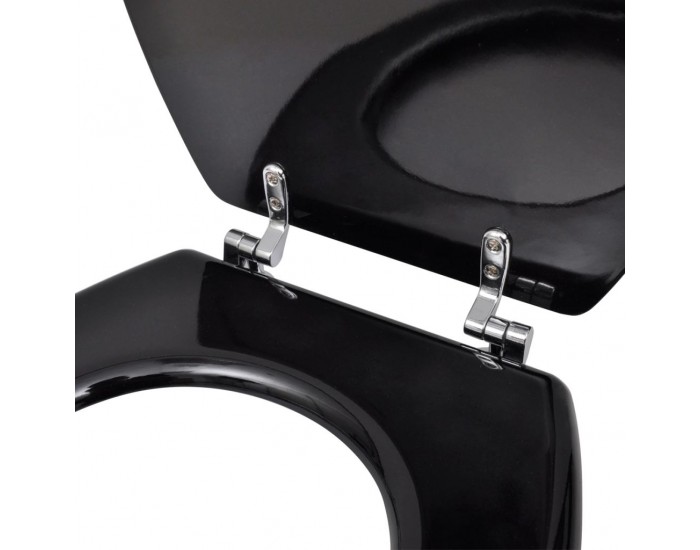 Sonata Тоалетна седалка МДФ капак нормално затваряне изчистена черна -