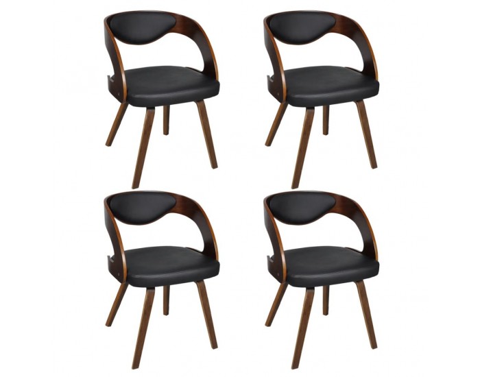 Sonata Трапезни столове, 4 бр, дървена рамка, кафяви -