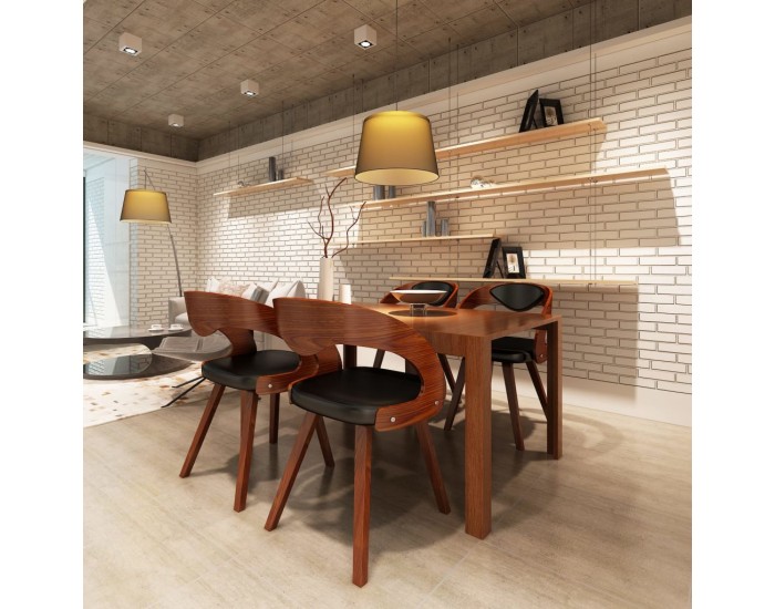 Sonata Трапезни столове, 4 бр, дървена рамка, кафяви -