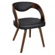 Трапезни столове, 6 бр, дървена рамка, изкуствена кожа, кафяви -