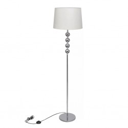 Елегантна лампа, с висока стойка и 4 декоративни топки, бяла - Осветителни тела