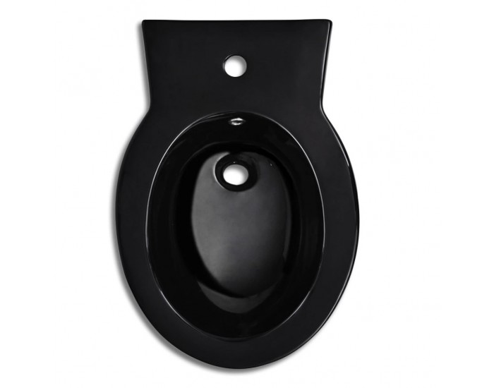 Комплект керамични тоалетна чиния и биде, черни -