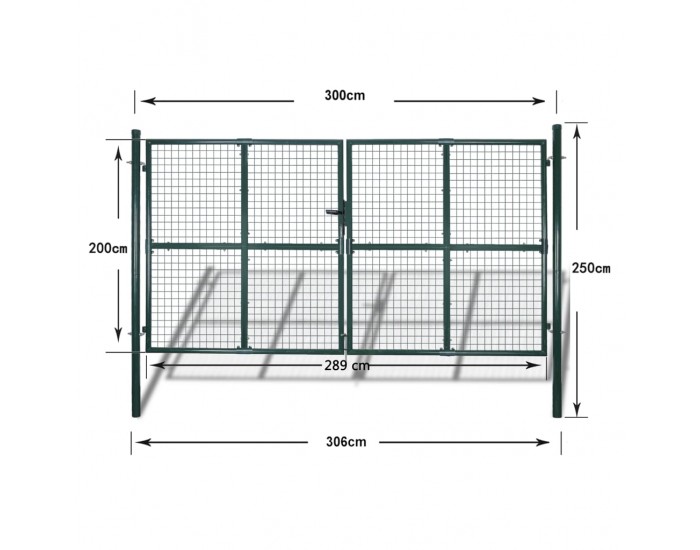 Стоманена оградна порта 289 x 200 см / 306 x 250 см -