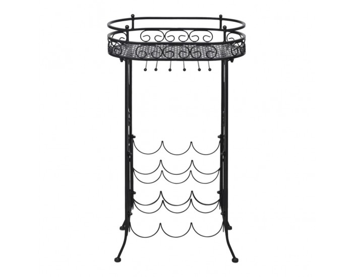 Sonata Метална стойка за вино с табла и поставки за чаши - 9 бутилки -