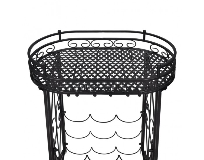 Sonata Метална стойка за вино с табла и поставки за чаши - 9 бутилки -