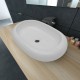 Луксозна керамична мивка, овална, бяла, 63 х 42 см -